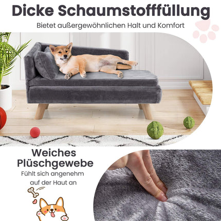 Elevated Pet Sofa for Small & Medium Dogs, Cats, Gray