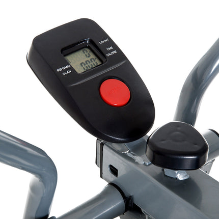 Elliptical cross trainer - steel, silver, with LCD screen