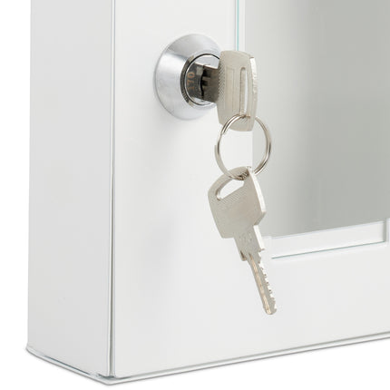 Emergency Key Box with Hammer – White, Wall-Mounted