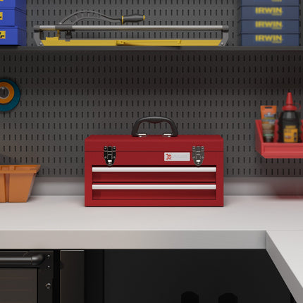 Steel tool box with drawers and lock, 46x24x22 cm