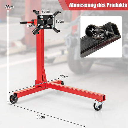 Engine stand 340 kg engine lifter 360° rotatable with 4 adjustable arms engine holder for garages
