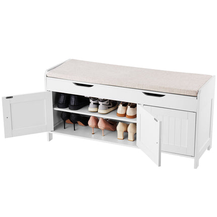 Entryway Shoe Storage Bench, Lift-Top, Cushioned Seat