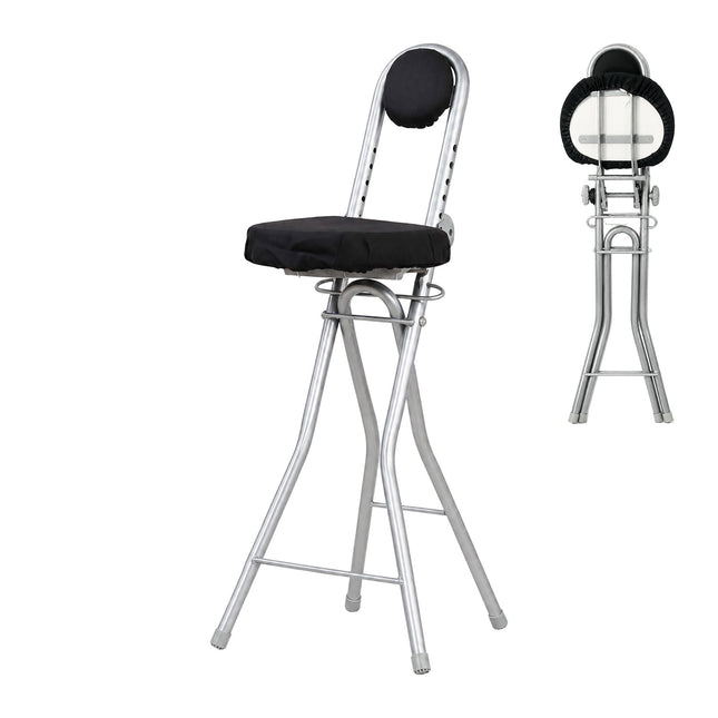 Ergonomiczny regulowany stołek stojący, czarno-srebrny