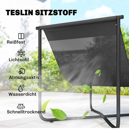 Ergonomic Garden Chair with Cushion, Dark Grey, 120kg Capacity