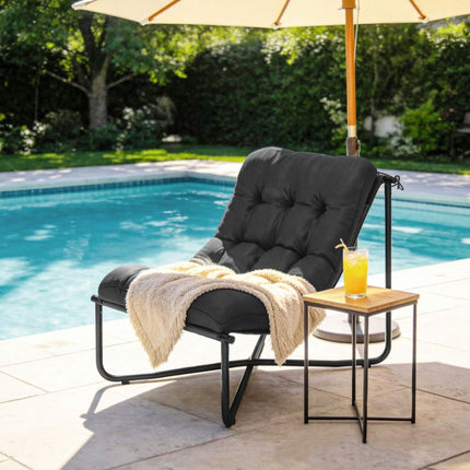 Ergonomic Garden Chair with Cushion, Dark Grey, 120kg Capacity
