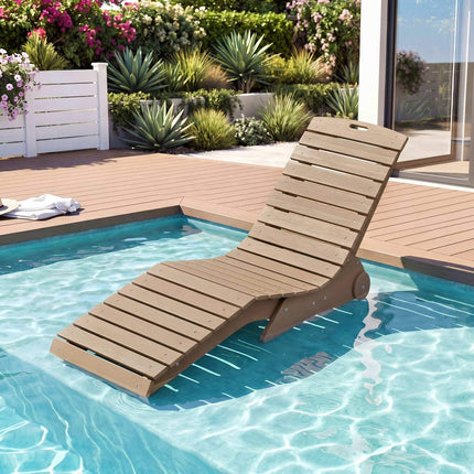 Ergonomic In-Pool Lounge Chair with Wheels – Brown HDPE