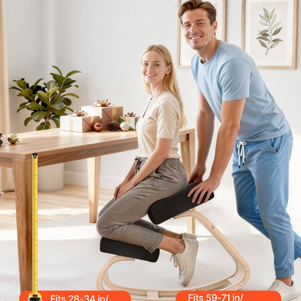 Ergonomic Kneeling Chair – Adjustable Height, Wood Frame