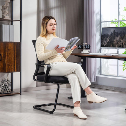 Ergonomic Mesh Chair, Foam, Metal Legs, Black