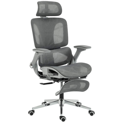 Ergonomic Mesh Office Chair, Adjustable 4D Armrests, Grey