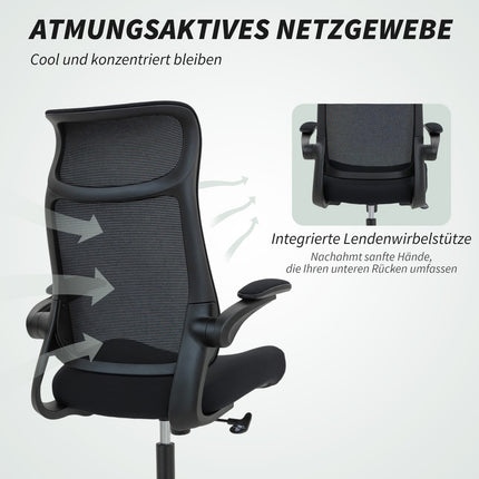 Ergonomic Office Chair, 3D Armrests, Mesh Back, Black