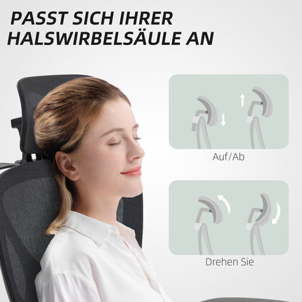 Ergonomic Office Chair, Adjustable, 135° Recline, Black