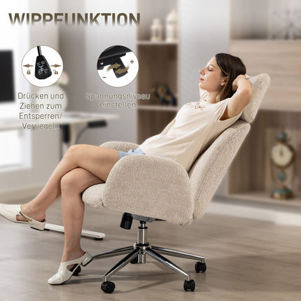 Ergonomic Office Chair, Adjustable Headrest, Tilt, Gray-White