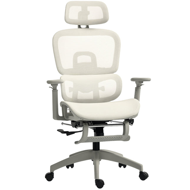 Ergonomic Office Chair, Adjustable Mesh, Armrests, Beige