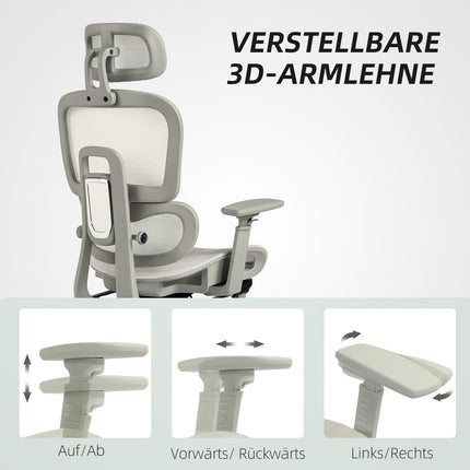 Ergonomic Office Chair, Adjustable Mesh, Armrests, Beige