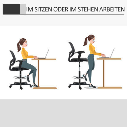 Ergonomic swivel office chair with adjustable foot ring