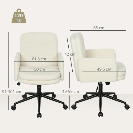 Ergonomic Office Chair, Fabric Cover, Adjustable, Cream