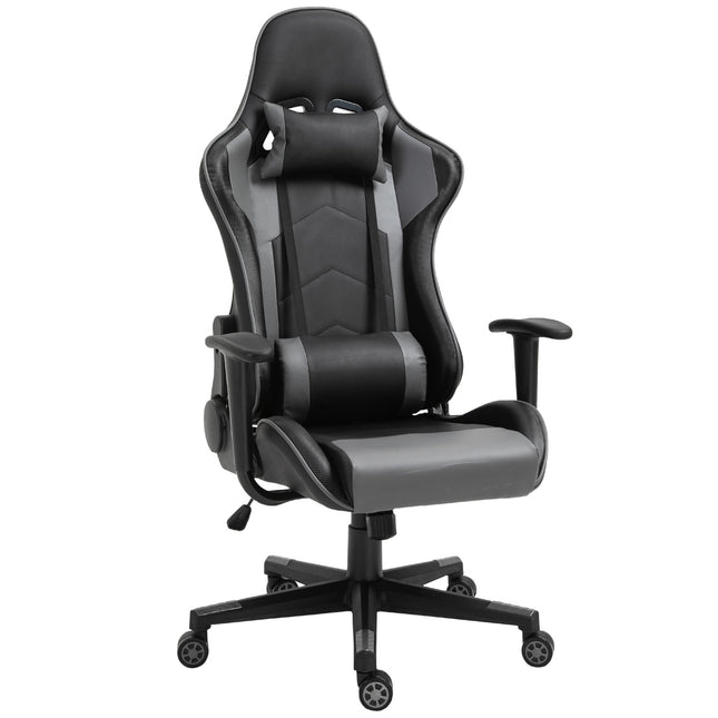 Ergonomic swivel gaming chair, black artificial leather