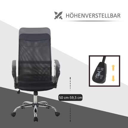 Ergonomic black swivel gaming chair, mesh foam, adjustable height