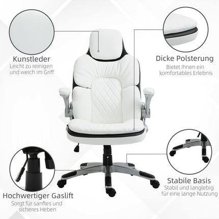 Ergonomic office chair, adjustable height & foldable armrests