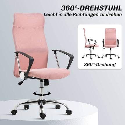 Ergonomic Office Chair, High Back, Pink, Mesh Fabric
