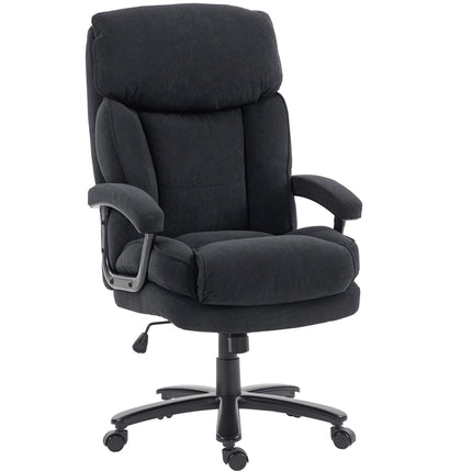 Ergonomic Office Chair, Velvet Look, High Back, Black, 200 kg Capacity
