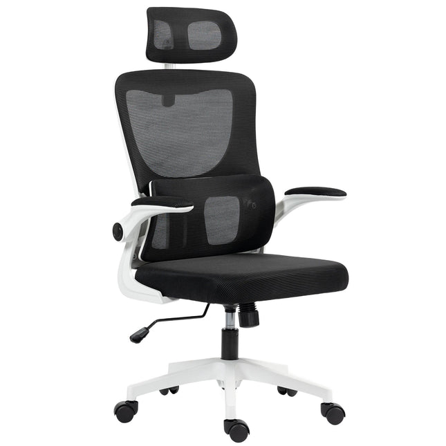 Ergonomic Office Chair with Adjustable Headrest, Black Mesh
