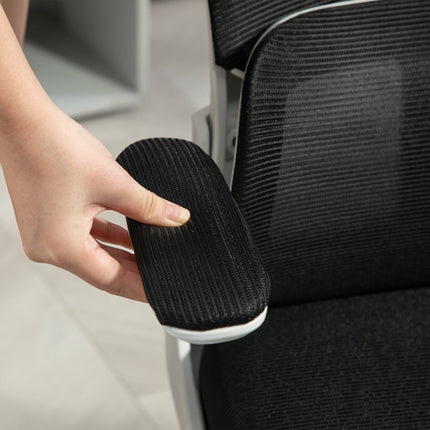 Ergonomic Office Chair with Adjustable Headrest, Black Mesh