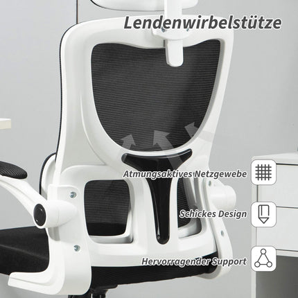 Ergonomic Office Chair with Adjustable Headrest, Black Mesh