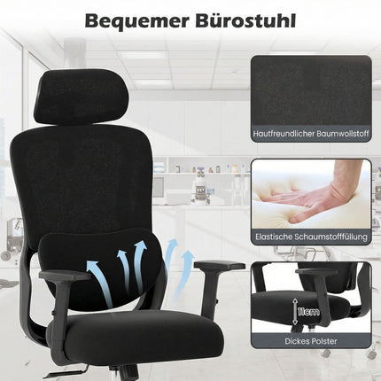 Ergonomic Office Chair with Adjustable Headrest & Lumbar Support