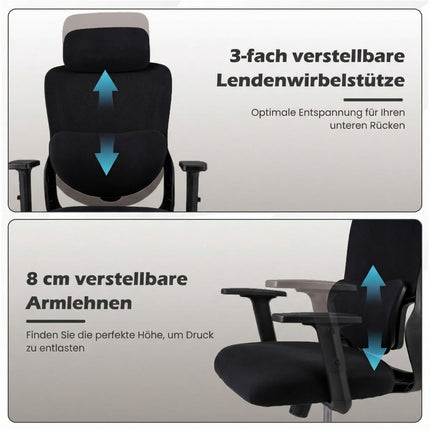 Ergonomic Office Chair with Adjustable Headrest & Lumbar Support