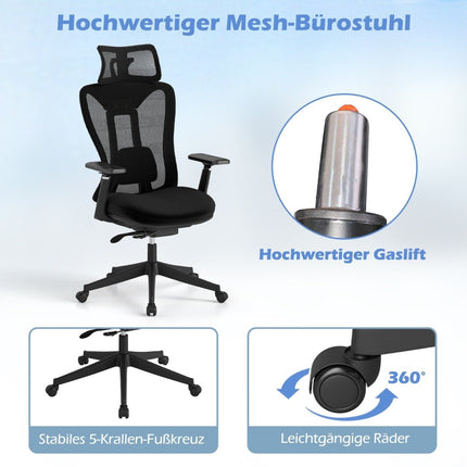 Ergonomic Office Chair with Adjustable Lumbar & Headrest