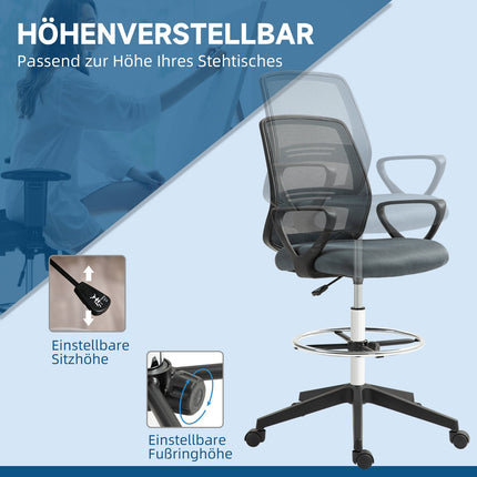 Ergonomic Office Chair with Armrests and Adjustable Footrest