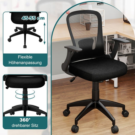 Ergonomic Office Chair with Flip-Up Arms & Lumbar Support