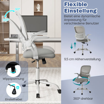 Ergonomic Office Chair with Flip-Up Arms & Tilt Function