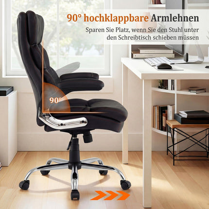 Ergonomic Office Chair with Foldable Armrests & Recline