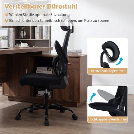 Ergonomic Office Chair with Lumbar Support, Black