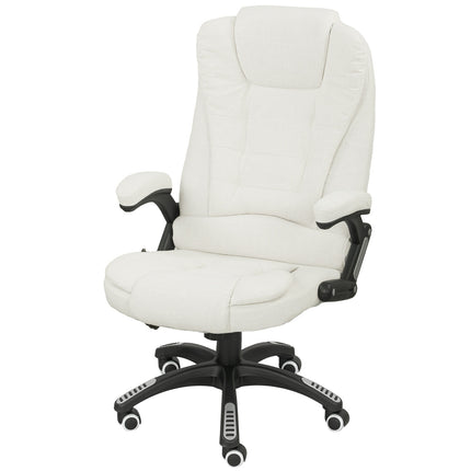 Ergonomic Office Chair with Massage, Cream White, 68x72x110-120 cm