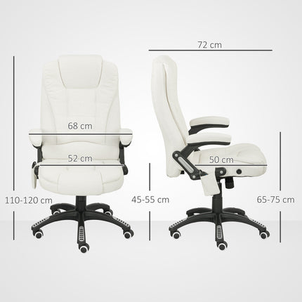 Ergonomic Office Chair with Massage, Cream White, 68x72x110-120 cm