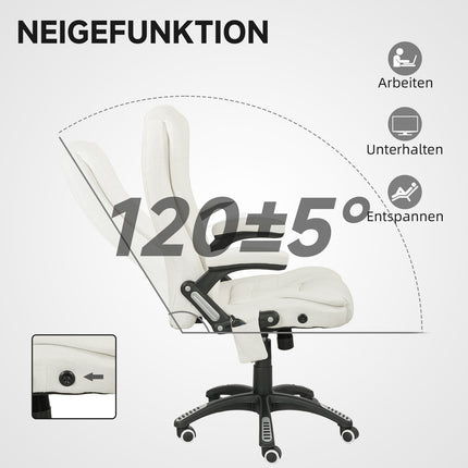Ergonomic Office Chair with Massage, Cream White, 68x72x110-120 cm