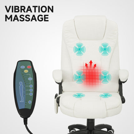 Ergonomic Office Chair with Massage, Cream White, 68x72x110-120 cm