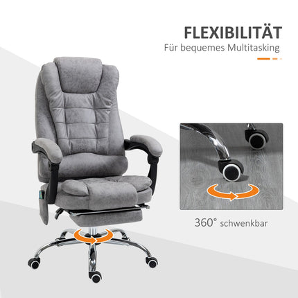 Ergonomic Office Chair with Massage, Recline & Heat, Gray