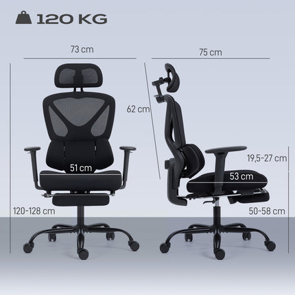 Ergonomic Office Chair with Mesh, Lumbar Support, Adjustable Headrest