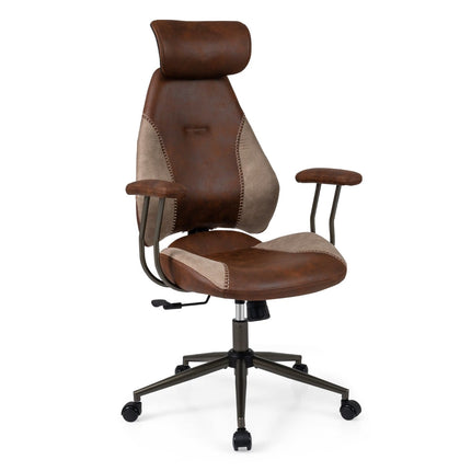 Ergonomic Office Chair with Suede Fabric, Adjustable Headrest