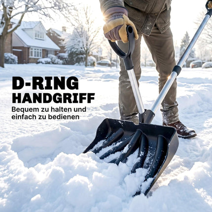 Ergonomic Snow Shovel with 45 cm Wide Plastic Blade