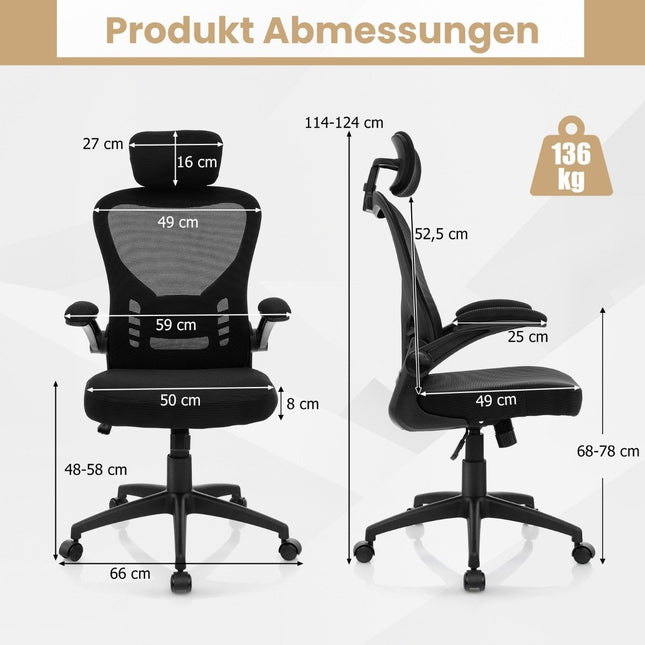 Ergonomic mesh office chair with rocking back executive chair swivel PC chair
