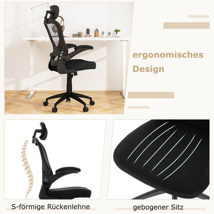Ergonomic mesh office chair with rocking back executive chair swivel PC chair