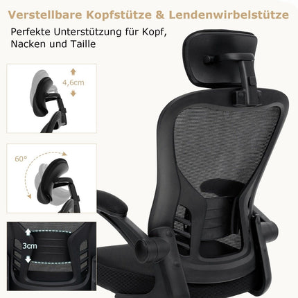 Ergonomic mesh office chair with rocking back executive chair swivel PC chair