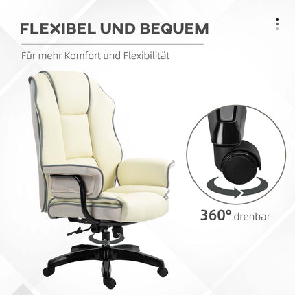 Ergonomic office chair, adjustable tilt, cream
