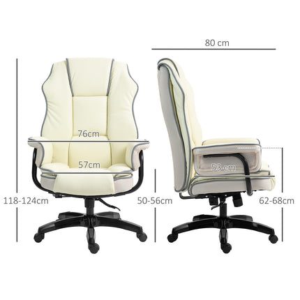 Ergonomic office chair, adjustable tilt, cream
