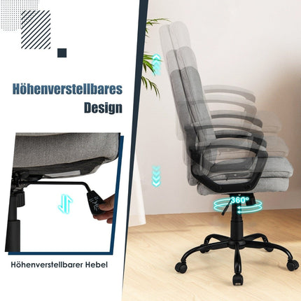 Ergonomic office chair with armrests & castors Height-adjustable swivel chair Computer chair